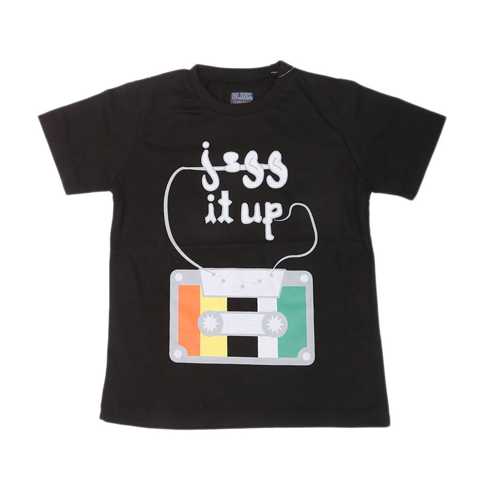 Boys Half Sleeves Jersey T-Shirt - Black, Kids, Boys T-Shirts, Chase Value, Chase Value