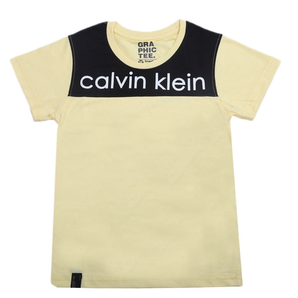 Boys Half Sleeves Fashion T-Shirt -Lemon, Kids, Boys T-Shirts, Chase Value, Chase Value