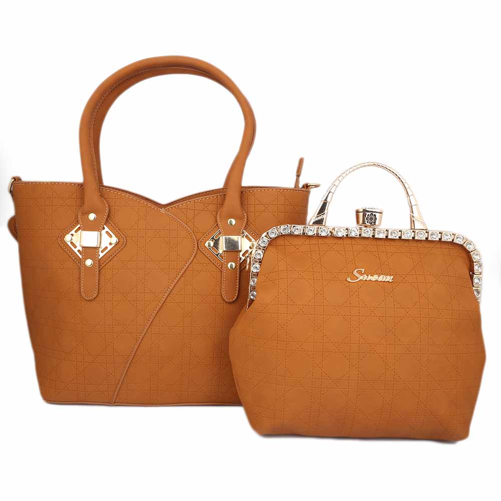 Women's Handbag (223J) 2 Pcs - Brown, Women, Bags, Chase Value, Chase Value