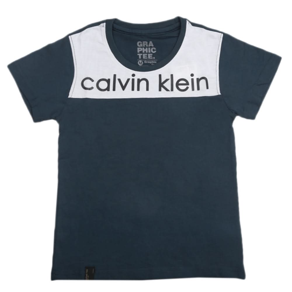 Boys Half Sleeves Fashion T-Shirt -Steel Green, Kids, Boys T-Shirts, Chase Value, Chase Value