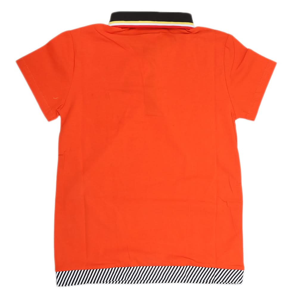 Boys Half Sleeves Polo T-Shirt - Orange, Kids, Boys T-Shirts, Chase Value, Chase Value