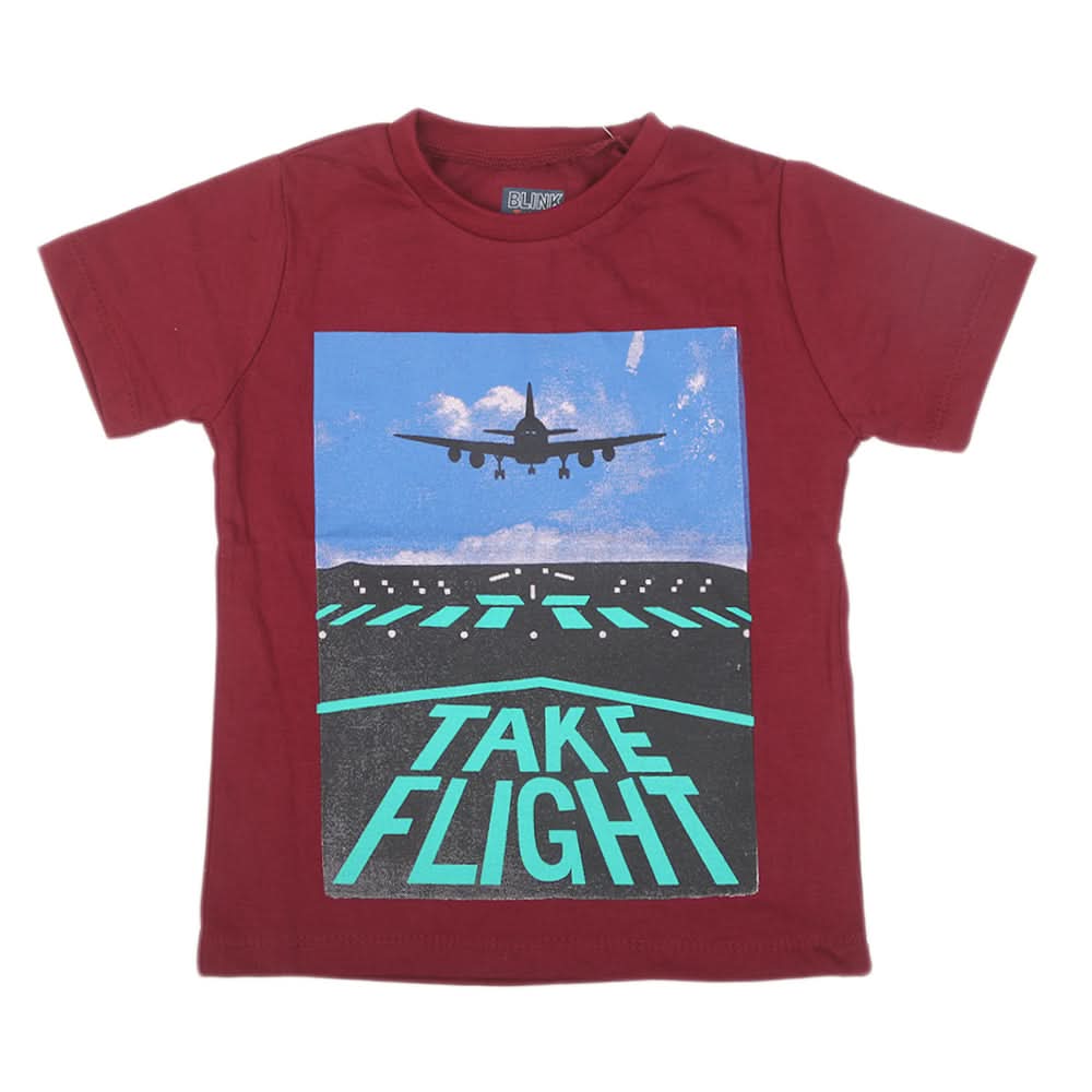 Boys Half Sleeves Jersey T-Shirt 4150 - Maroon, Kids, Boys T-Shirts, Chase Value, Chase Value