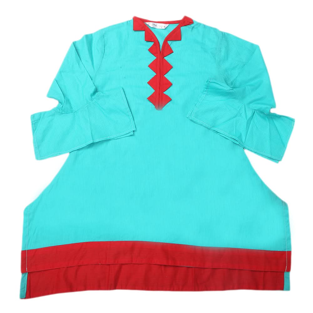 Girls Plain Kurti - Green, Kids, Girls Kurti, Chase Value, Chase Value
