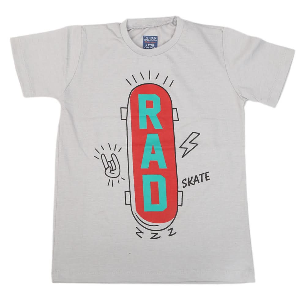 Boys Half Sleeves T-Shirt 3984 - Grey, Kids, Boys T-Shirts, Chase Value, Chase Value