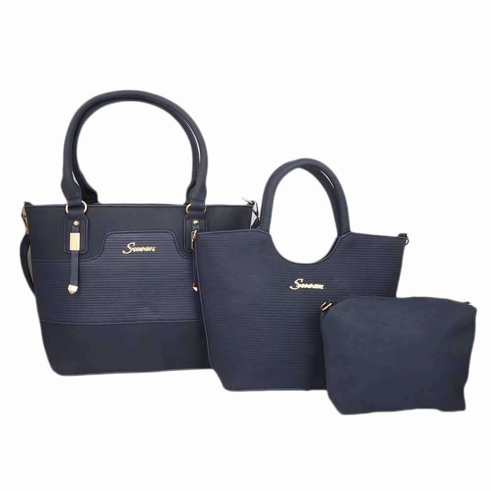 Women's Handbag (9725) 3 Pcs - Navy Blue, Women, Bags, Chase Value, Chase Value