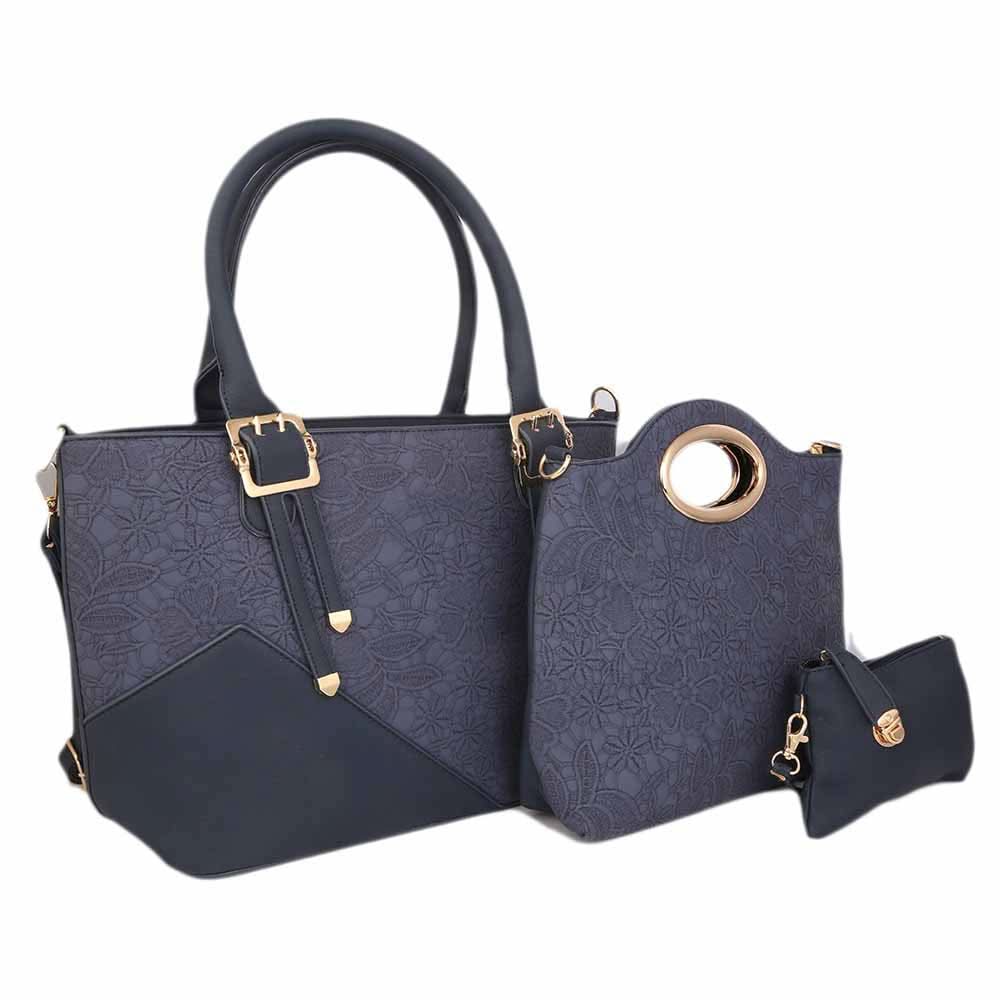 Women's Handbag (9728) 3 Pcs - Blue, Women, Bags, Chase Value, Chase Value