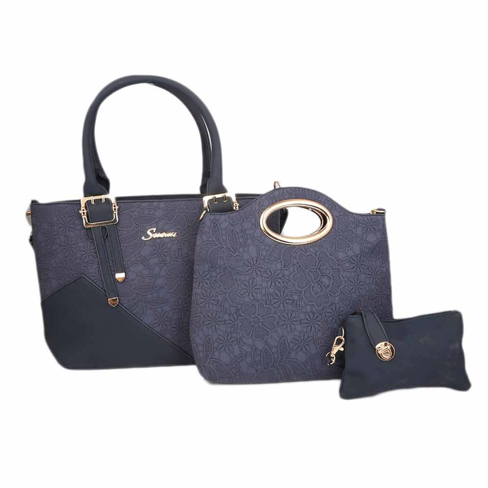 Women's Handbag (9728) 3 Pcs - Blue, Women, Bags, Chase Value, Chase Value