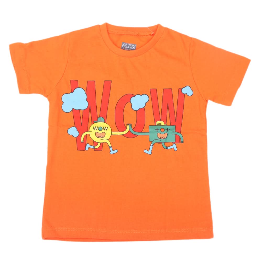 Boys Half Sleeves Jersey T-Shirt - Orange, Kids, Boys T-Shirts, Chase Value, Chase Value