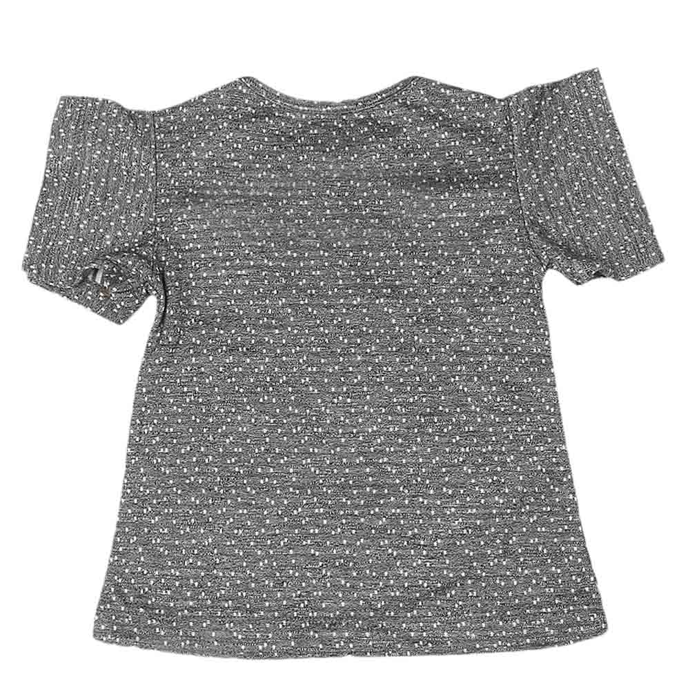 Girls Half Sleeves T-Shirt ST-03 - Grey, Kids, Girls T-Shirts, Chase Value, Chase Value