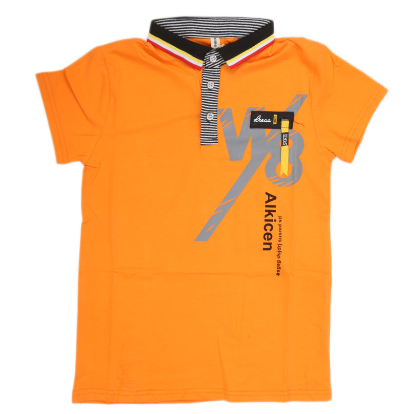 Boys Half Sleeves Polo T-Shirt - Rust, Kids, Boys T-Shirts, Chase Value, Chase Value