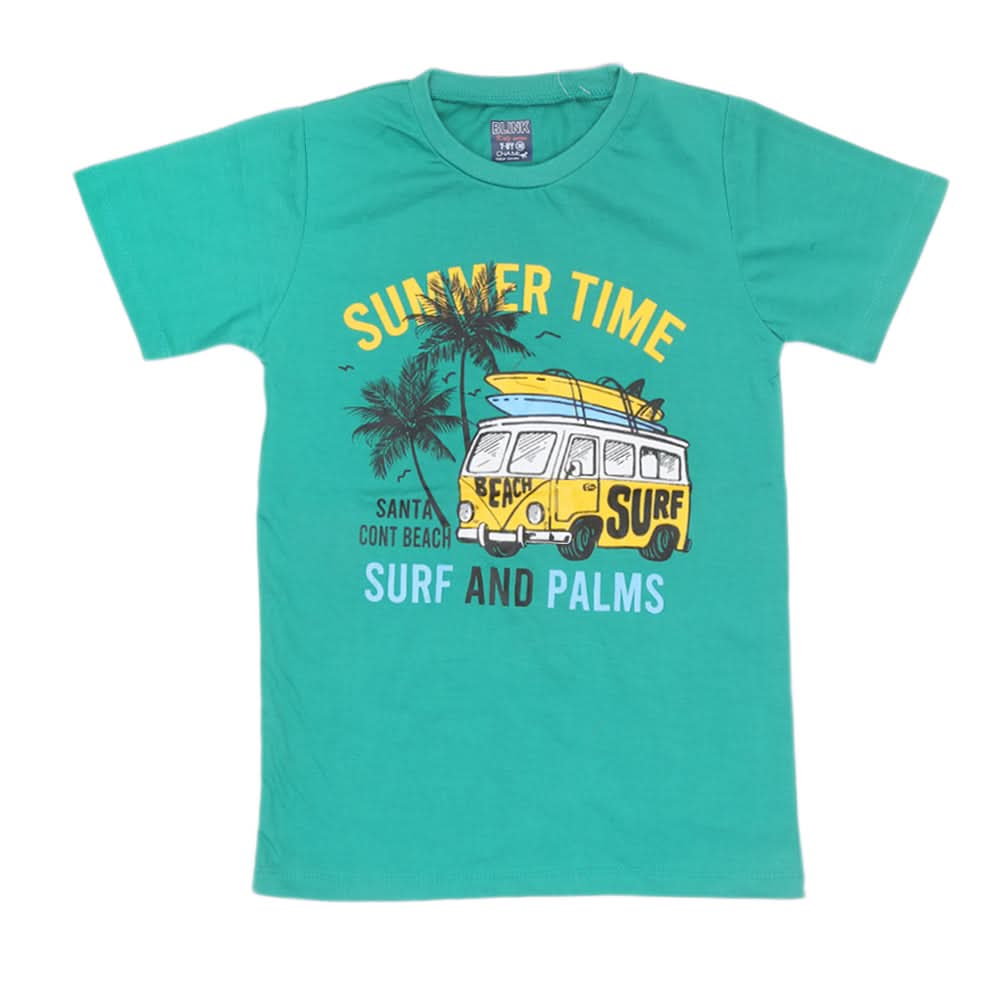 Boys Half Sleeves Jersey T-Shirt 4159 - Green, Kids, Boys T-Shirts, Chase Value, Chase Value