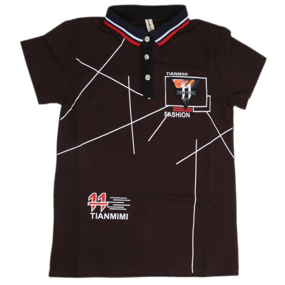 Boys Half Sleeves Polo T-Shirt - Black, Kids, Boys T-Shirts, Chase Value, Chase Value