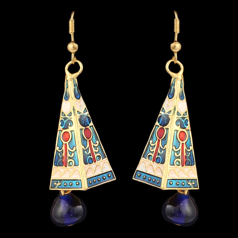 Women's Fancy Ear Jhumki - Golden - Blue, Jewellery, Chase Value, Chase Value