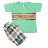 Boys 2 Pcs Suit Half Sleeves - Green, Kids, Boys Sets And Suits, Chase Value, Chase Value
