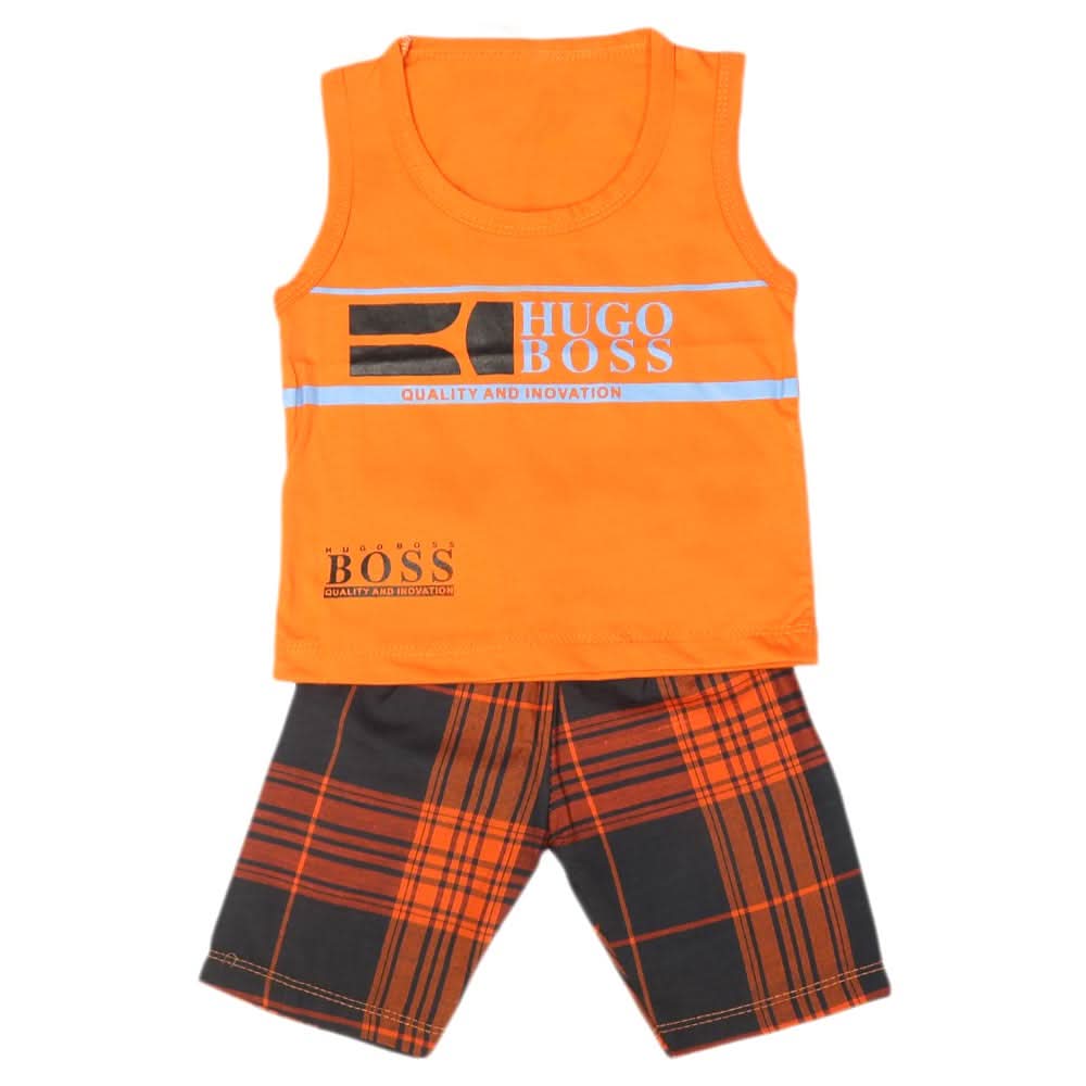 Boys 2 Pcs Suit Sando - Orange, Kids, Boys Sets And Suits, Chase Value, Chase Value