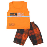 Boys 2 Pcs Suit Sando - Orange, Kids, Boys Sets And Suits, Chase Value, Chase Value