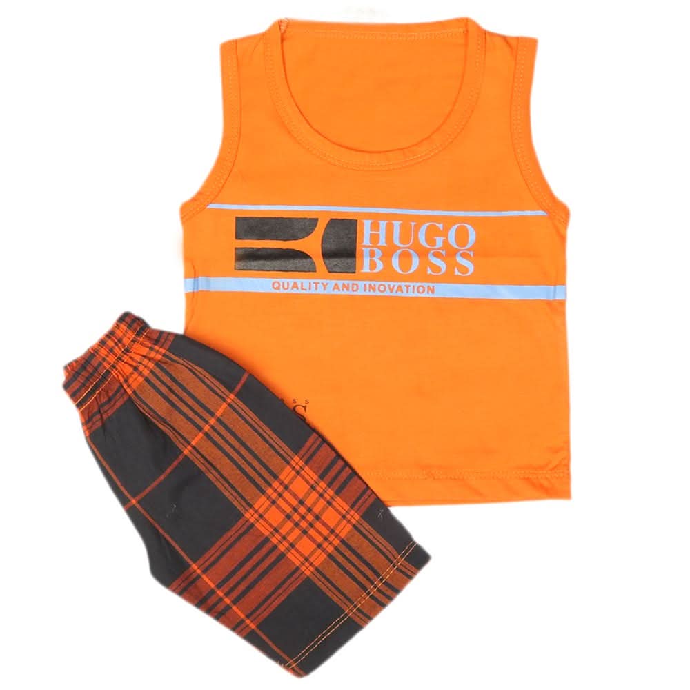 Boys 2 Pcs Suit Sando - Orange, Kids, Boys Sets And Suits, Chase Value, Chase Value