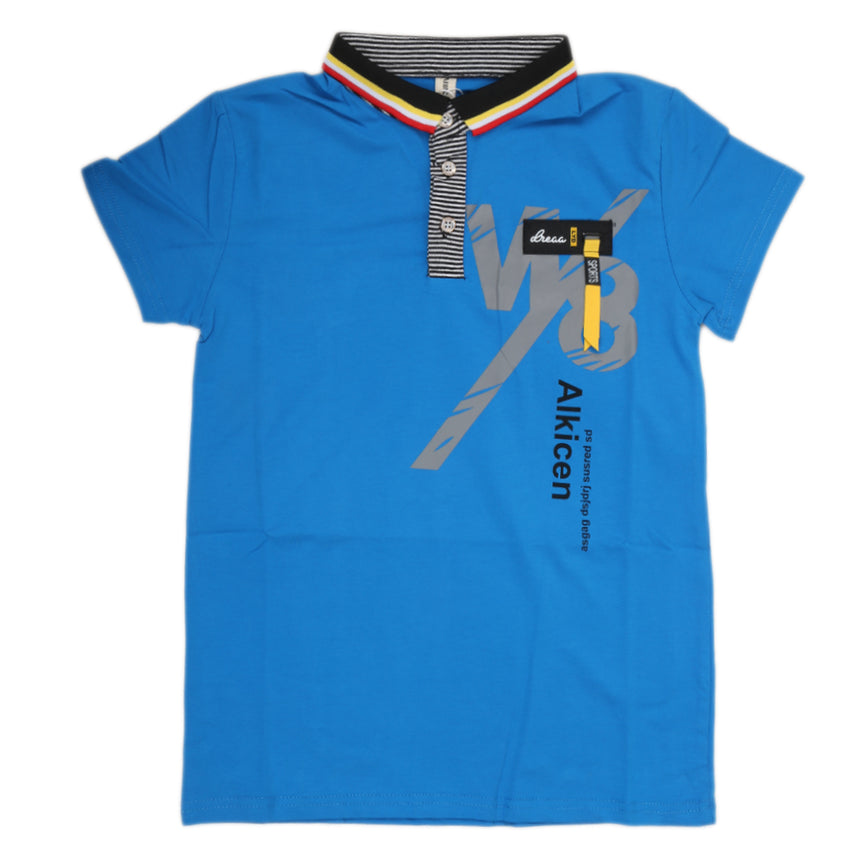 Boys Half Sleeves Polo T-Shirt - Blue, Kids, Boys T-Shirts, Chase Value, Chase Value
