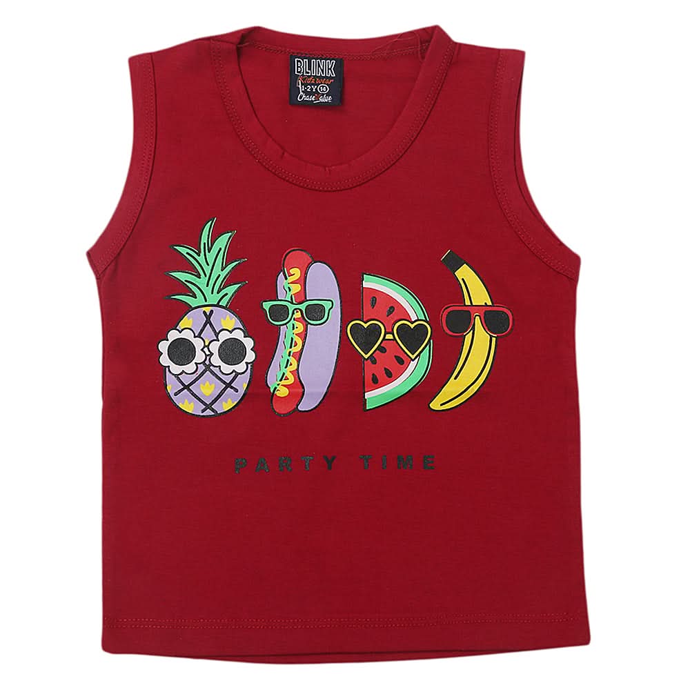 Boys Sando T-Shirt - Maroon, Kids, Boys T-Shirts, Chase Value, Chase Value