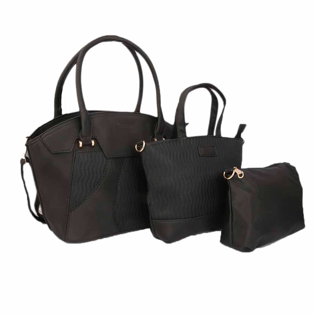 Women's Handbag (5203) 3 Pcs - Black, Women, Bags, Chase Value, Chase Value
