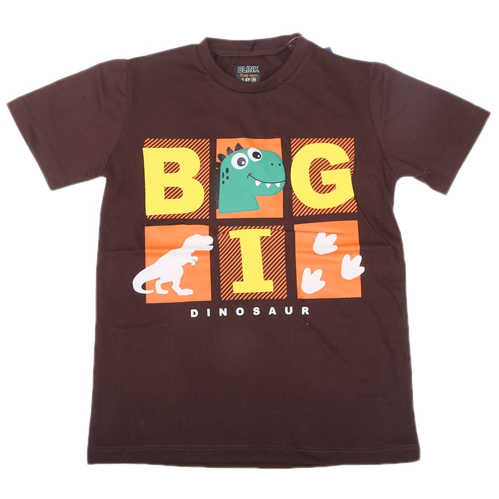 Boys Half Sleeves T-Shirt 3993 - Dark Brown, Kids, Boys T-Shirts, Chase Value, Chase Value