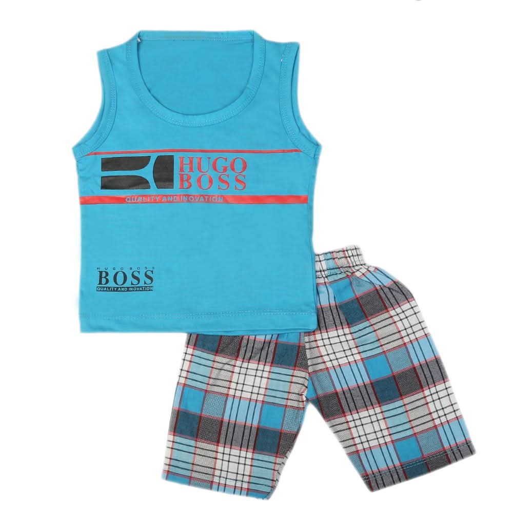 Boys 2 Pcs Suit Sando - Blue, Kids, Boys Sets And Suits, Chase Value, Chase Value