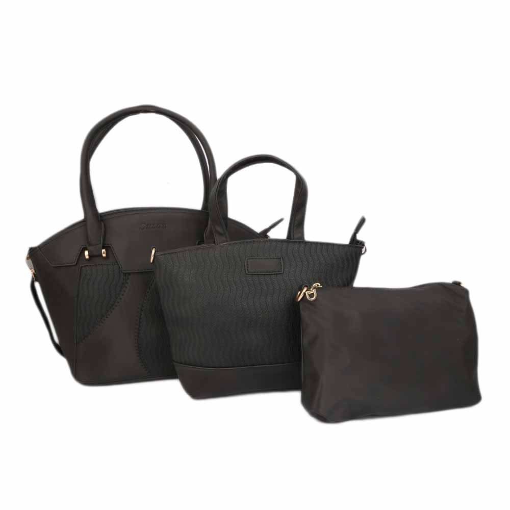 Women's Handbag (5203) 3 Pcs - Black, Women, Bags, Chase Value, Chase Value