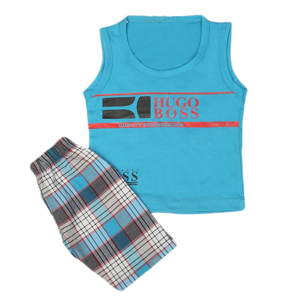 Boys 2 Pcs Suit Sando - Blue, Kids, Boys Sets And Suits, Chase Value, Chase Value
