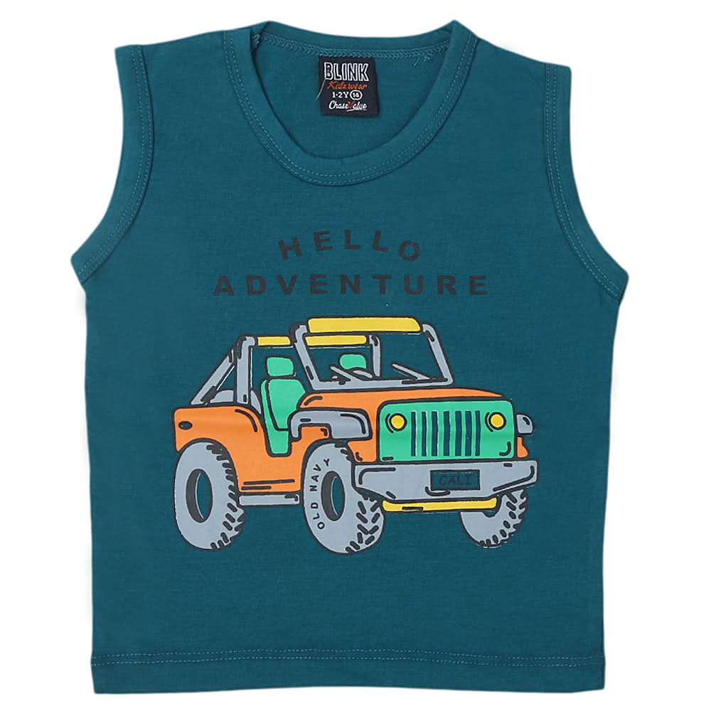 Boys Sando T-Shirt - Steel Green, Kids, Boys T-Shirts, Chase Value, Chase Value