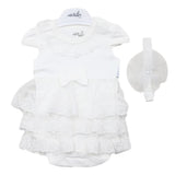 Newborn Half Sleeves Girls Romper - White, Kids, Newborn Girls Rompers, Chase Value, Chase Value