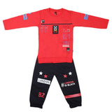 Boys Full Sleeves 2 Pcs Suit - Red, Kids, Boys Sets And Suits, Chase Value, Chase Value