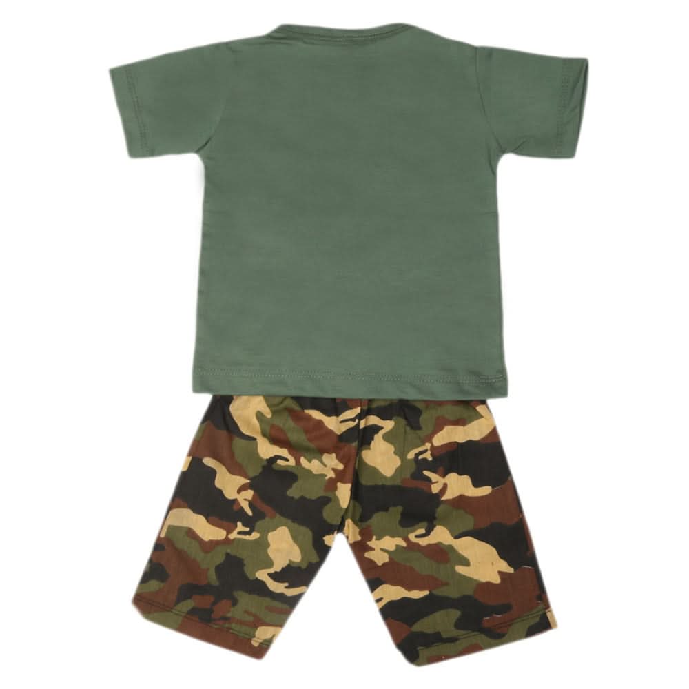 Boys 2 Pcs Suit Half Sleeves - Green, Kids, Boys Sets And Suits, Chase Value, Chase Value