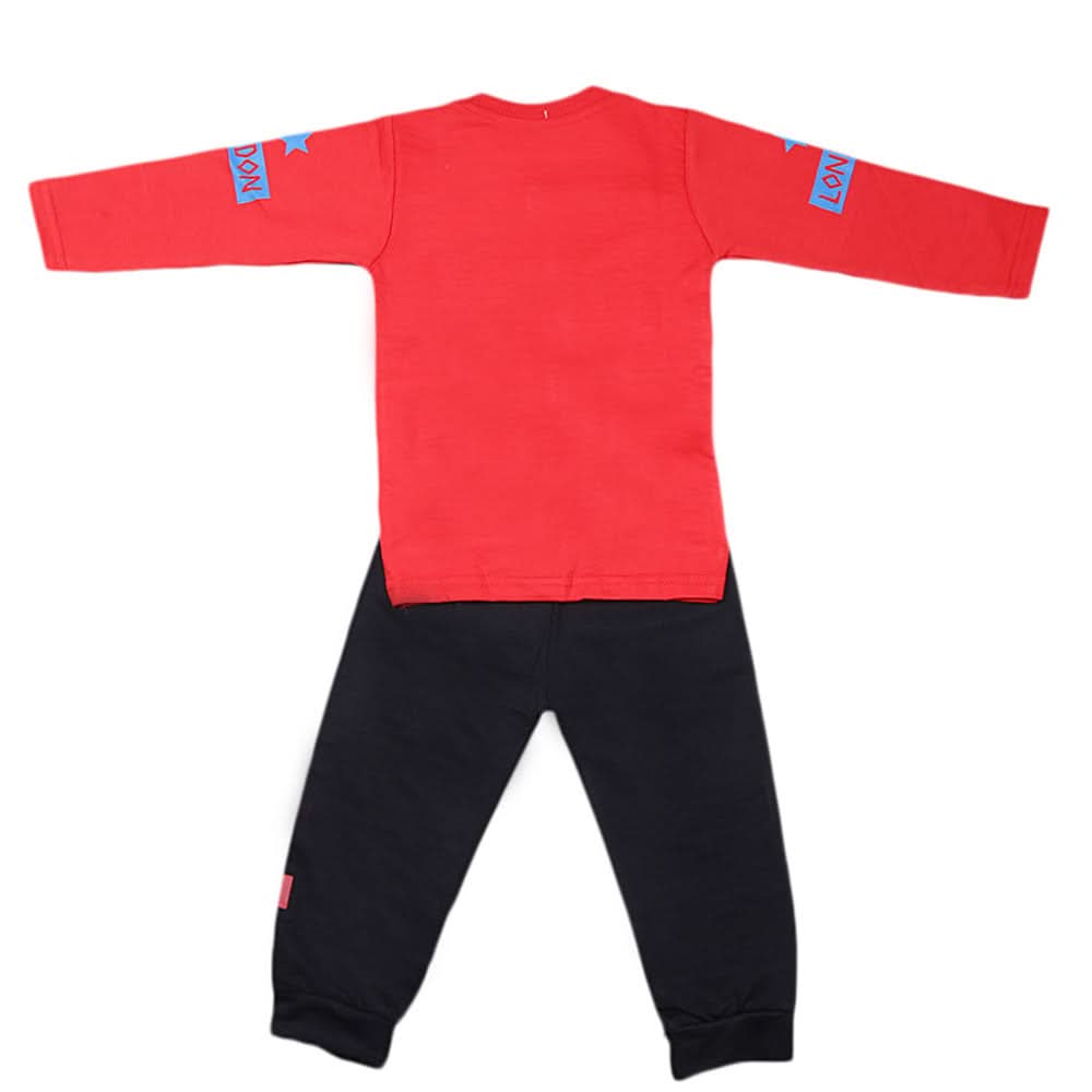 Boys Full Sleeves 2 Pcs Suit - Red, Kids, Boys Sets And Suits, Chase Value, Chase Value