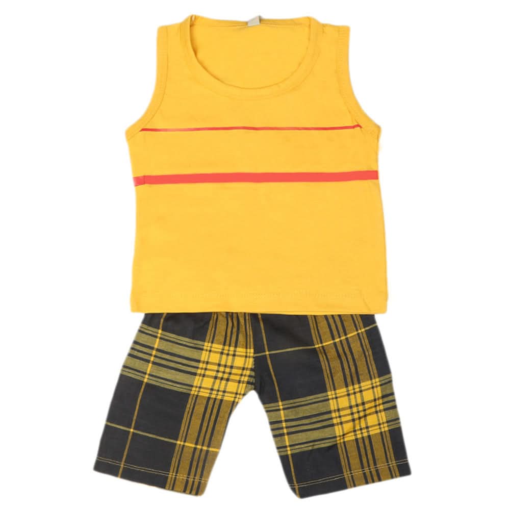 Boys 2 Pcs Suit Sando - Yellow, Kids, Boys Sets And Suits, Chase Value, Chase Value