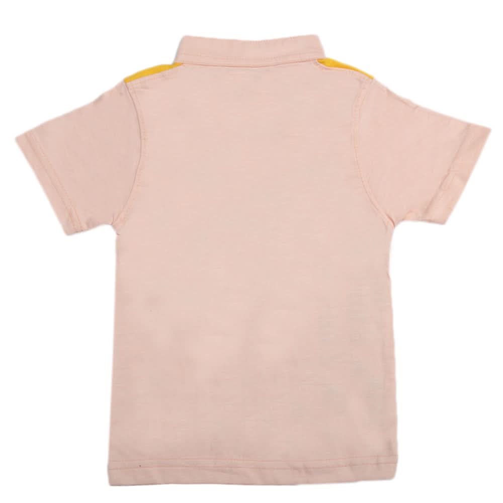 Boys Half Sleeves Fashion T-Shirt -Peach, Kids, Boys T-Shirts, Chase Value, Chase Value