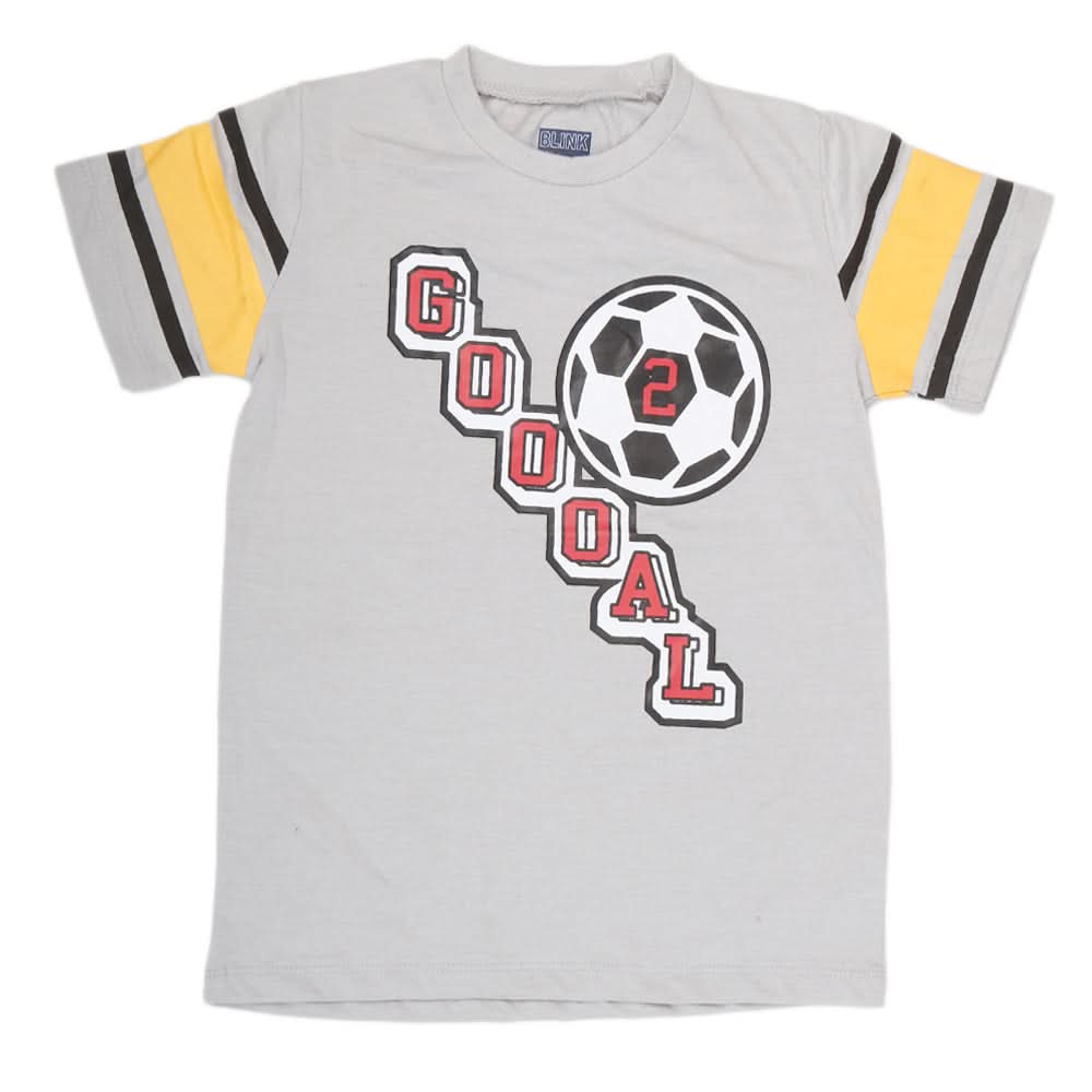 Boys Half Sleeves T-Shirt 3978 - Grey, Kids, Boys T-Shirts, Chase Value, Chase Value