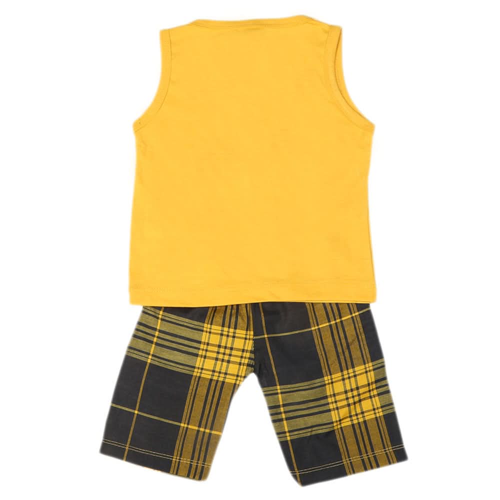 Boys 2 Pcs Suit Sando - Yellow, Kids, Boys Sets And Suits, Chase Value, Chase Value