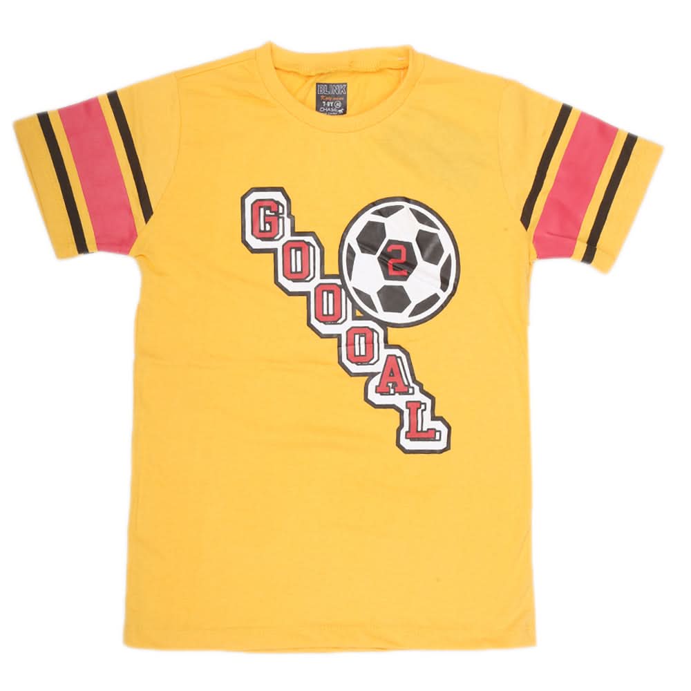 Boys Half Sleeves T-Shirt 3978 - Yellow, Kids, Boys T-Shirts, Chase Value, Chase Value