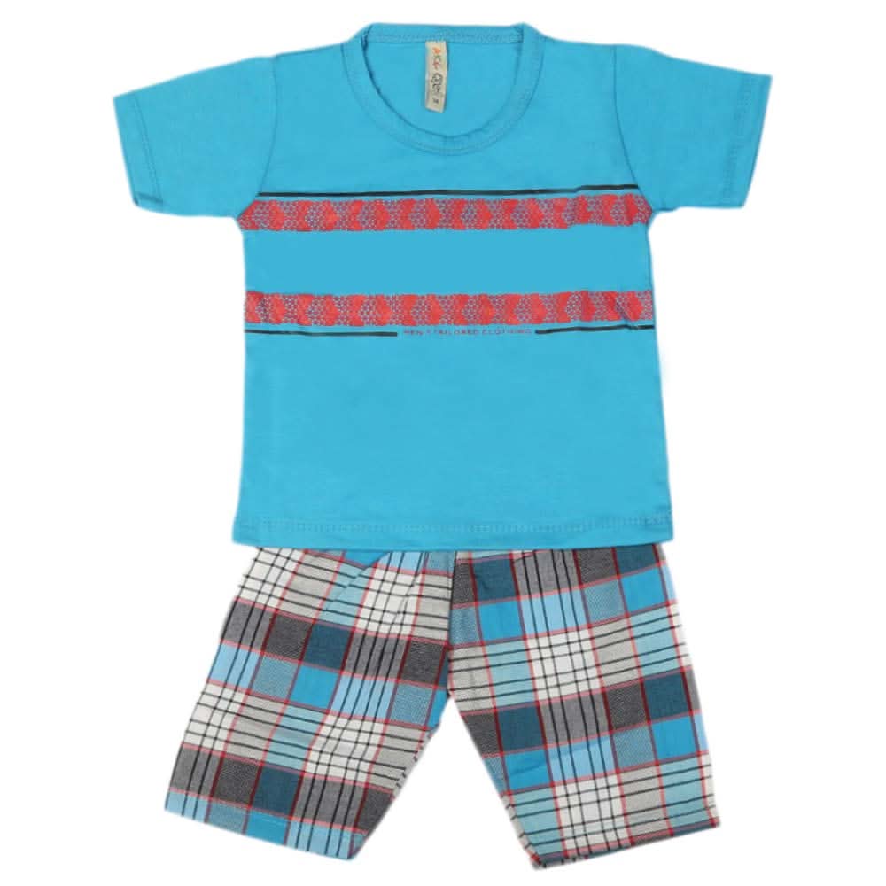 Boys 2 Pcs Suit Half Sleeves - Blue, Kids, Boys Sets And Suits, Chase Value, Chase Value