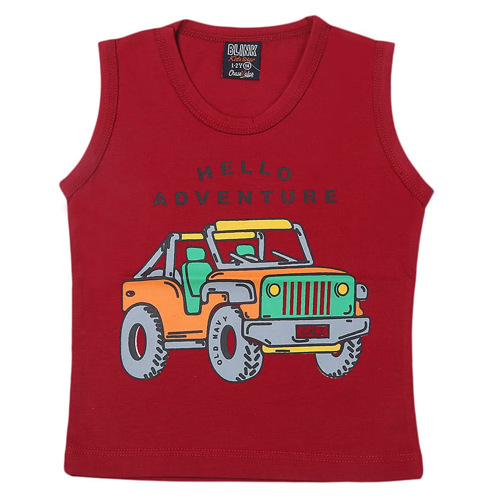 Boys Sando T-Shirt - Maroon, Kids, Boys T-Shirts, Chase Value, Chase Value