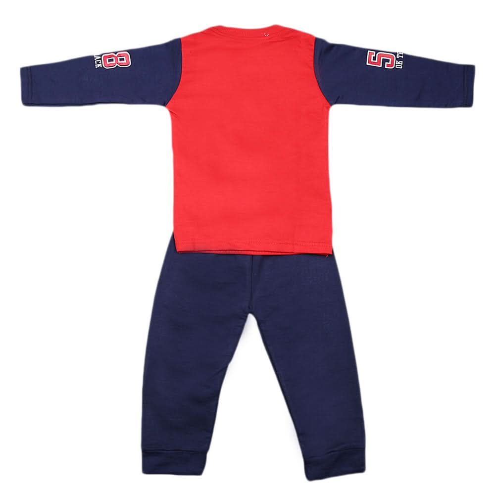 Boys Full Sleeves 2 Pcs Suit - Red, Kids, Boys Sets And Suits, Chase Value, Chase Value