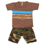 Boys 2 Pcs Suit Half Sleeves - Brown, Kids, Boys Sets And Suits, Chase Value, Chase Value