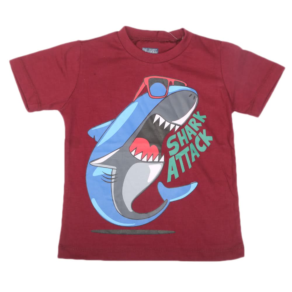 Boys Half Sleeves Jersey T-Shirt - Maroon, Kids, Boys T-Shirts, Chase Value, Chase Value