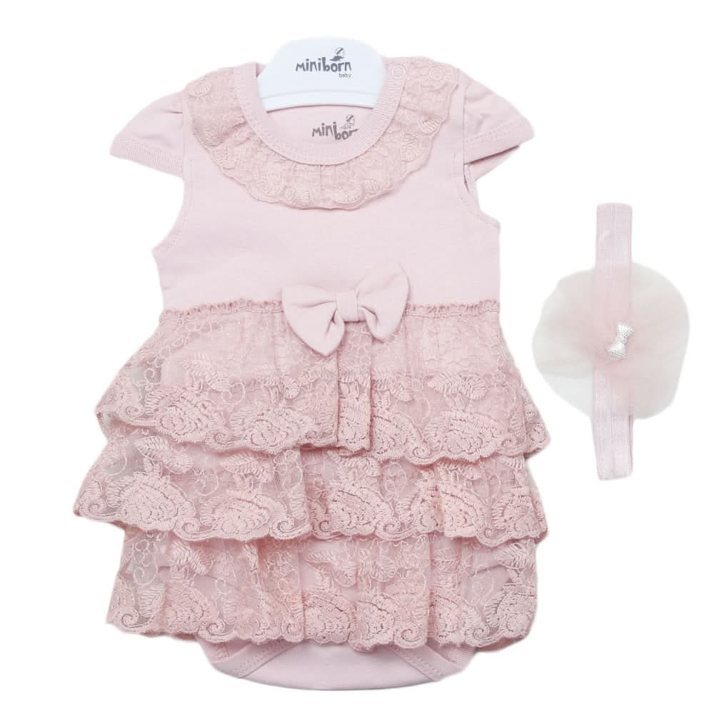 Newborn Half Sleeves Girls Romper - T-Pink, Kids, Newborn Girls Rompers, Chase Value, Chase Value