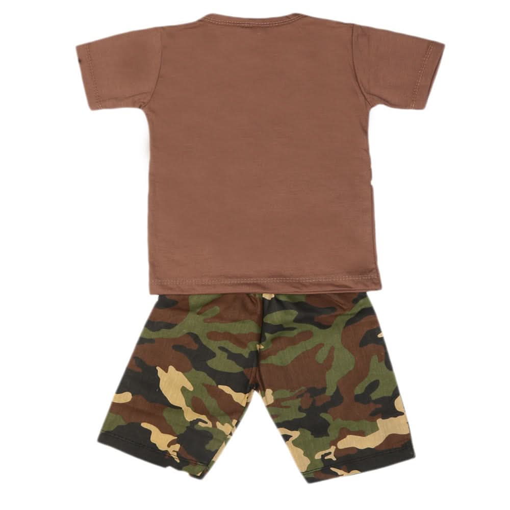 Boys 2 Pcs Suit Half Sleeves - Brown, Kids, Boys Sets And Suits, Chase Value, Chase Value