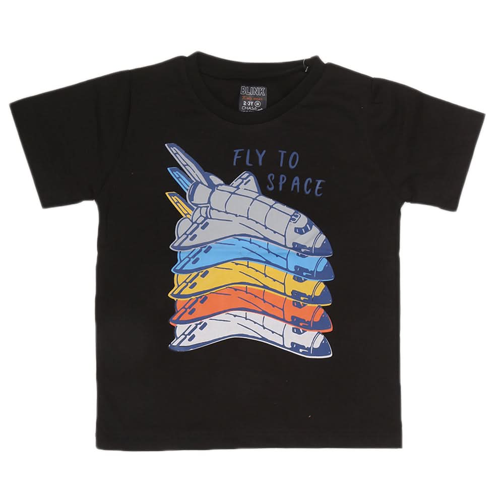 Boys Half Sleeves Jersey T-Shirt 4127 - Black, Kids, Boys T-Shirts, Chase Value, Chase Value