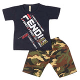 Boys 2 Pcs Suit Half Sleeves - Navy Blue, Kids, Boys Sets And Suits, Chase Value, Chase Value