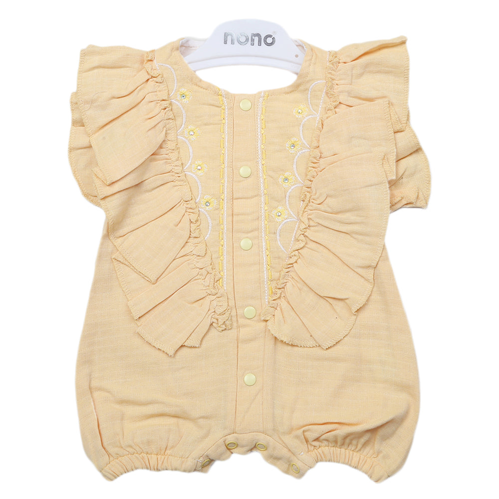 Newborns Half Sleeves Girls Romper - Yellow, Kids, Newborn Girls Rompers, Chase Value, Chase Value