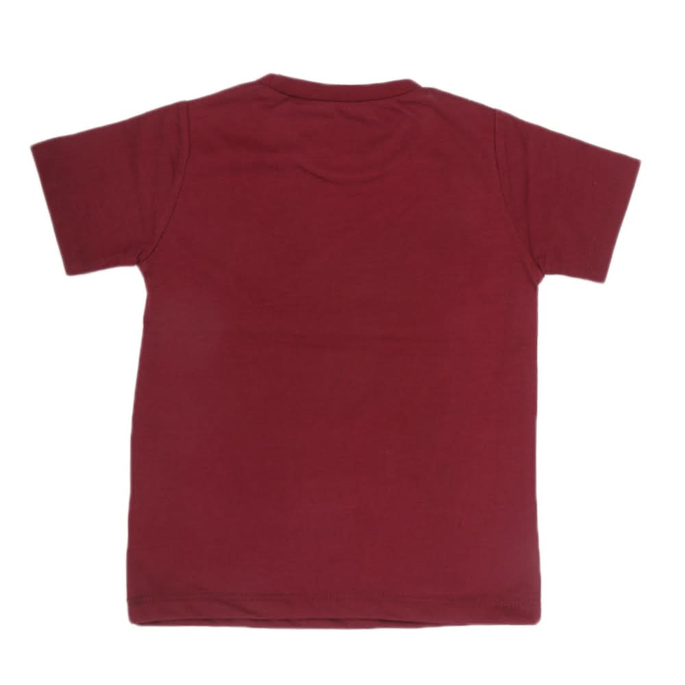 Boys Half Sleeves Jersey T-Shirt 4127 - Maroon, Kids, Boys T-Shirts, Chase Value, Chase Value