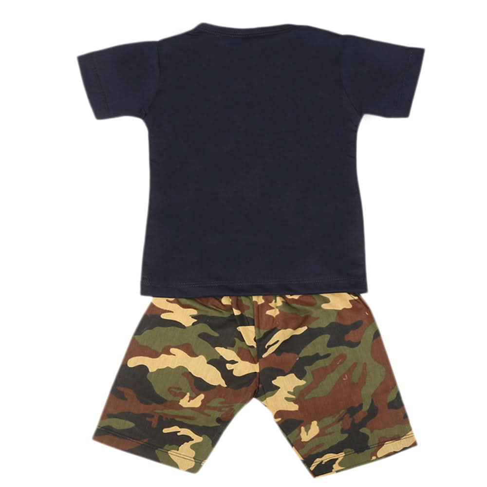 Boys 2 Pcs Suit Half Sleeves - Navy Blue, Kids, Boys Sets And Suits, Chase Value, Chase Value
